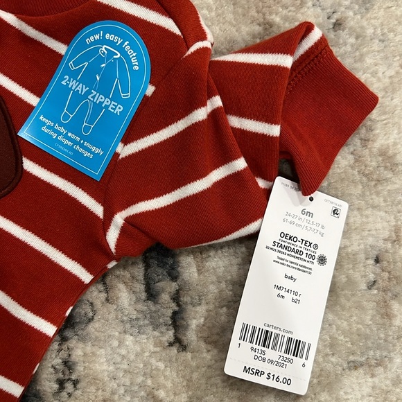 NWT Carter's 2 Way Zipper Footie Sleep & Play (6M) - Picture 3 of 3